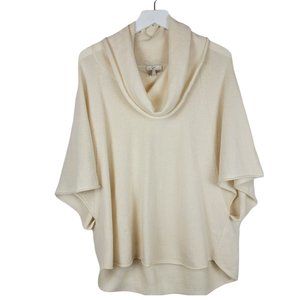 Joie "Celia" Ivory Cashmere Blend Cowl Neck Poncho Sweater - Size S